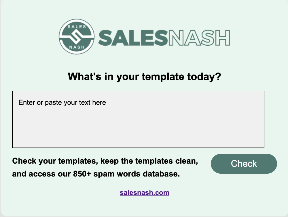 Spam Checker from Sales Nash